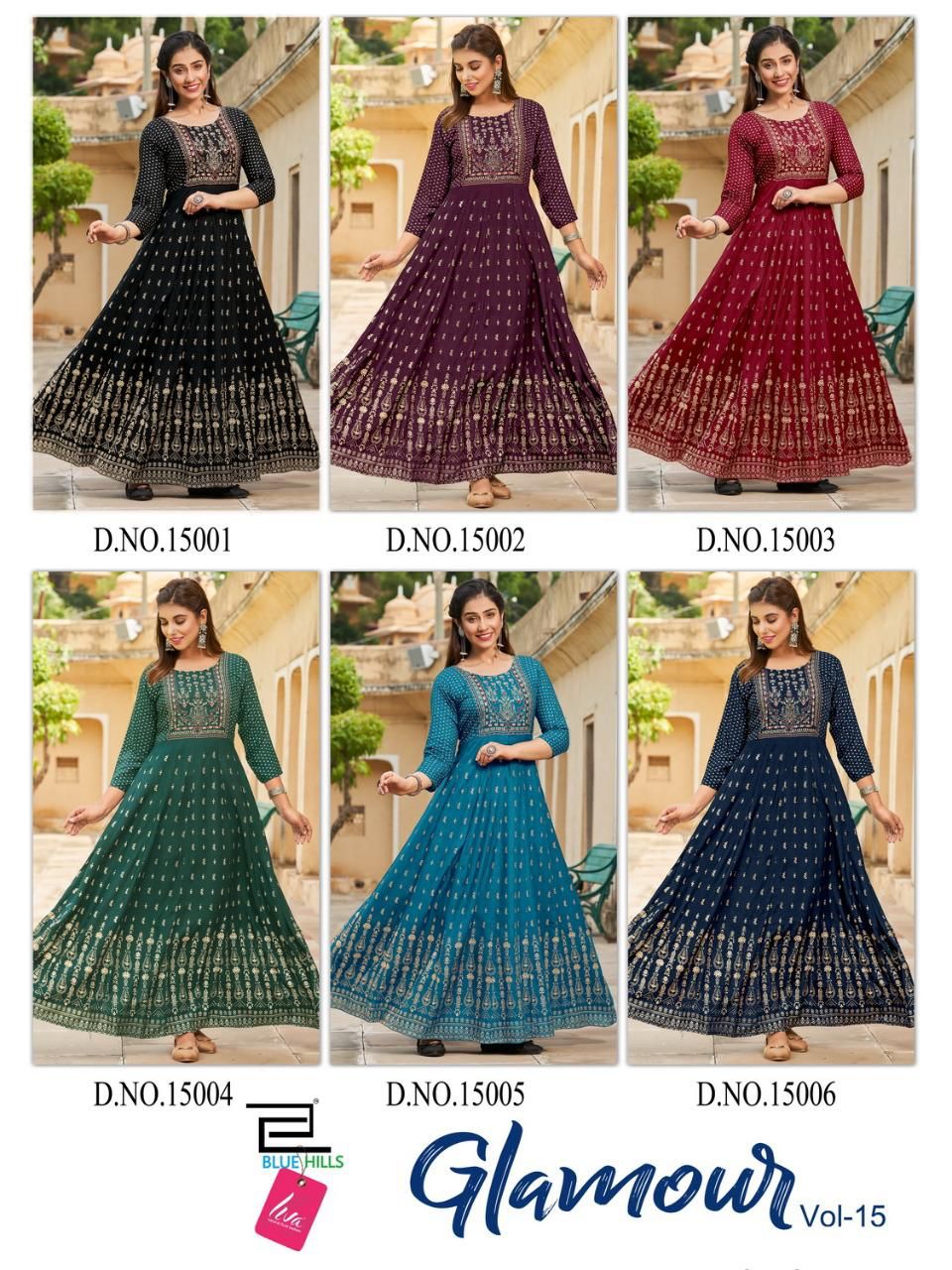 Blue Hills Glamour 15 Festive Wear Wholesale Anarkali Kurti